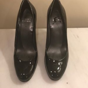 Stuart Weitzman Platswoon Black Patent Leather 7.5